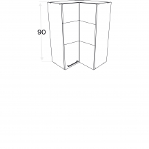 Szafka górna wisząca narożna 2 drzwi WRP60/90 KAMMONO F7 Szkic