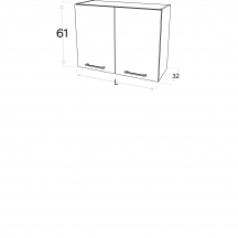 Szafka górna wisząca z suszarką 2 drzwi WS.../61 KAMMONO F7 Szkic