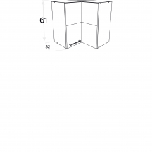 Szafka górna wisząca narożna 2 drzwi WRP60/61 KAMMONO F7 Szkic