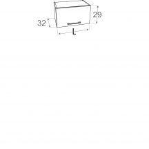 Szafka górna wisząca nadstawka 1 klapa WO.../29 KAMMONO F7 Szkic