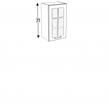 Szafka górna wisząca 1 drzwi witryna Lewa WW… .1/71 KAMMONO F7 Szkic