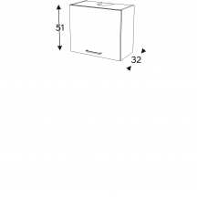 Szafka górna wisząca z okapem 1 klapa WO60/51 KAMMONO F7 Szkic