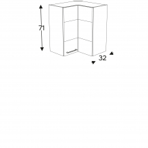 Szafka górna wisząca narożna 2 drzwi WRP60/71 KAMMONO F7 Szkic