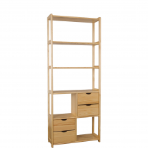 Regał drewniany z szufladami sosnowy RG143 Podstawowe