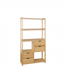 Regał drewniany z szufladami sosnowy RG142 Podstawowe