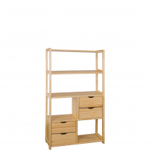 Regał drewniany z szufladami sosnowy RG141 Podstawowe