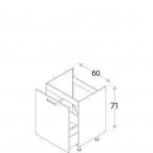 Szafka dolna stojąca zlewowa do sortownika na odpady DZCSS... KAMMONO F4 Szkic