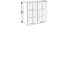 Szafka górna wisząca 2 drzwi witryna WW…/71 KAMMONO F4 Szkic