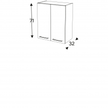 Szafka górna wisząca z suszarką 2 drzwi WS.../71 KAMMONO P4 Szkic