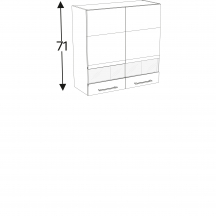 Szafka górna wisząca 2 drzwi witryna WW…/71 KAMMONO P4 Szkic