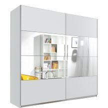 Szafa 2 drzwi przesuwnych z lustrami 200 cm biała 22971657 TYP-57 BETA Podstawowe