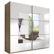 Szafa dwudrzwiowa z lustrem 200 cm San Remo Jasne / Biały 22AE1657 TYP-57 BETA Podstawowe