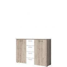 Komoda 2 drzwi 4 szuflady San Remo Jasne / Biały 22AE1626 TYP-26 BETA Podstawowe