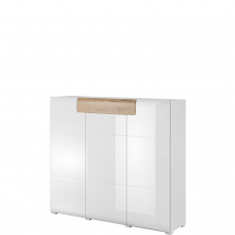 Komoda wysoka 3-drzwiowa Biały Połysk / San Remo 2494DW76 TYP-76 TOLEDO Podstawowe