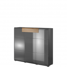Komoda wysoka 3-drzwiowa Antracyt Połysk 24JKDW76 TYP-76 TOLEDO Podstawowe