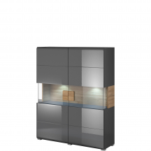 Komoda wysoka 2-drzwiowa Antracyt Połysk 24JKDW42 TYP-42 TOLEDO Podstawowe