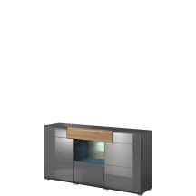 Komoda z wnęką 3-drzwiowa Antracyt Połysk 24JKDW26 TYP-26 TOLEDO Podstawowe