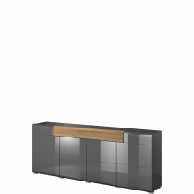 Komoda 4 drzwi 1 szuflada Antracyt Połysk 24JKDW25 TYP-25 TOLEDO Podstawowe