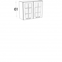 Szafka górna wisząca 2 drzwi witryna WW…/61 KAMMONO F4 Szkic
