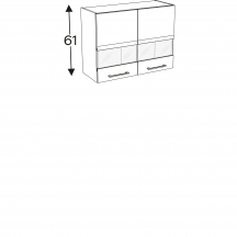 Szafka górna wisząca 2 drzwi witryna WW…/61 KAMMONO P2 Szkic