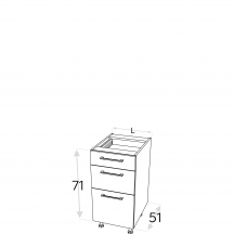 Szafka dolna stojąca 3 szuflady DS.../3 KAMMONO P2 Szkic