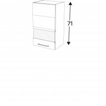 Szafka górna wisząca 1 drzwi witryna Lewa WW… .1/71 KAMMONO P2 Szkic