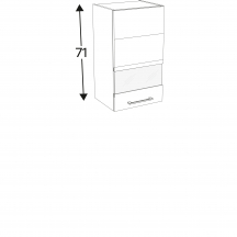 Szafka górna wisząca 1 drzwi witryna Prawa WW… .1/71 KAMMONO P2 Szkic
