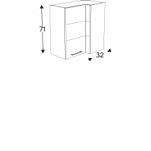 Szafka górna wisząca narożna 1 drzwi WRP70x40/71 KAMMONO P2 Szkic