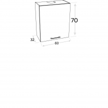 Szafka górna wisząca z okapem 1 drzwi Prawa W60.1/P… KAMMONO P2 Szkic