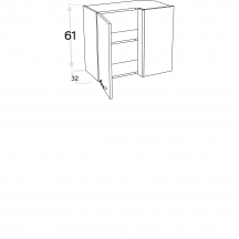 Szafka górna wisząca narożna 2 drzwi WRP70x40/61 KAMMONO P2 Szkic
