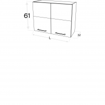 Szafka górna wisząca 2 drzwi W…/61 KAMMONO P2 Szkic