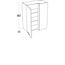Szafka górna wisząca narożna 2 drzwi WRP70x40/90 KAMMONO P2 Szkic