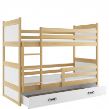 Łóżko piętrowe dziecięce RICO z materacami i szufladą Sosna Podstawowe (1)