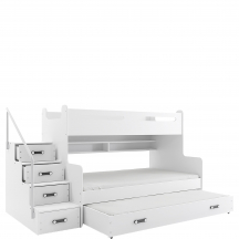 Łóżko 3-osobowe z materacami dla dziecka MAX 3 Biały Podstawowe (1)