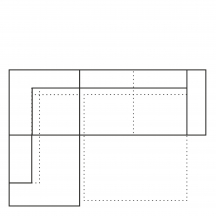 Narożnik z funkcją spania i pojemnikiem 1HT/BKL-E-2,5FP LIBRETTO Szkic