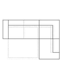 Narożnik z funkcją spania i pojemnikiem 2,5FL-E-1HT/BKP LIBRETTO Szkic