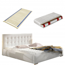 Łóżko tapicerowane DOLORES 90 x 200 z materacem i ze stelażem easypack Podstawowe