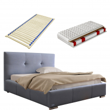 Łóżko tapicerowane LILY 90 x 200 z materacem i ze stelażem easypack Podstawowe