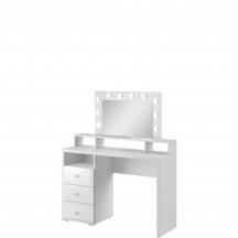 Biała toaletka z lustrem i oświetleniem 3 szuflady 2497KB49 TYP-49 DIVA Podstawowe