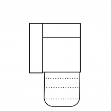 Segment 1,5RF z funkcją relaksu elektryczną Lewy MELLOW Szkic