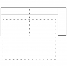 Segment 2,5F z funkcją spania Prawy MELLOW Szkic
