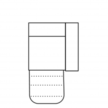 Segment 1,5RF z funkcją relaksu elektryczną Prawy MELLOW Szkic