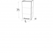 Szafka górna wisząca 1 drzwi W… .1/71 KAMMONO F8 Szkic