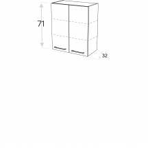 Szafka górna wisząca 2 drzwi W…/71 KAMMONO F8 Szkic