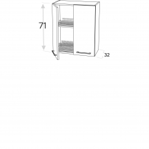 Szafka górna wisząca z suszarką 2 drzwi WS.../71 KAMMONO F8 Szkic