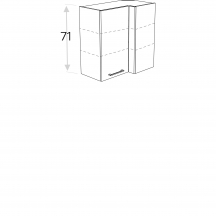 Szafka górna wisząca narożna 1 drzwi WRP70x40/71 KAMMONO F8 Szkic