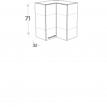 Szafka górna wisząca narożna 2 drzwi WRP60/71 KAMMONO F8 Szkic