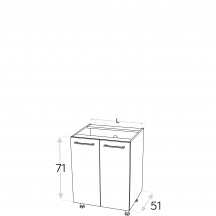 Szafka dolna stojąca 2 drzwi D... KAMMONO F8 Szkic
