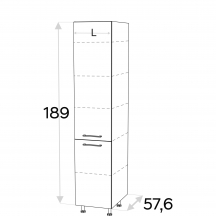 Szafka dolna wysoka słupek spiżarka 2 drzwi SD..D2 KAMMONO F8 Szkic
