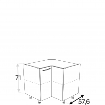 Szafka dolna stojąca narożna 2 drzwi 90 x 90 cm DRP90 KAMMONO F8 Szkic